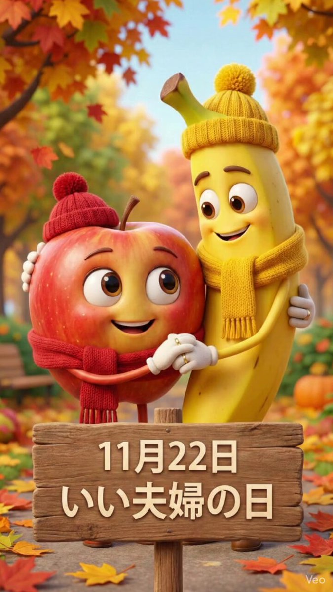Anthropomorphized apple and banana couple 2