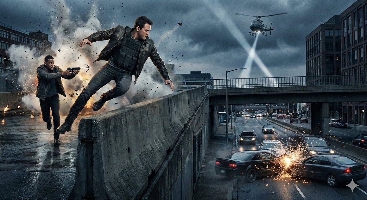 Simple action movie scene