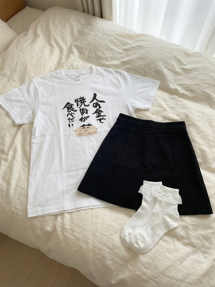 Clothing separated on the bed