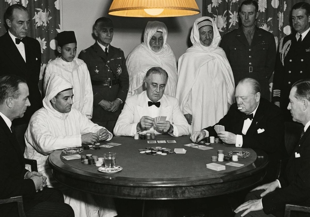 Leaders playing poker scene 2