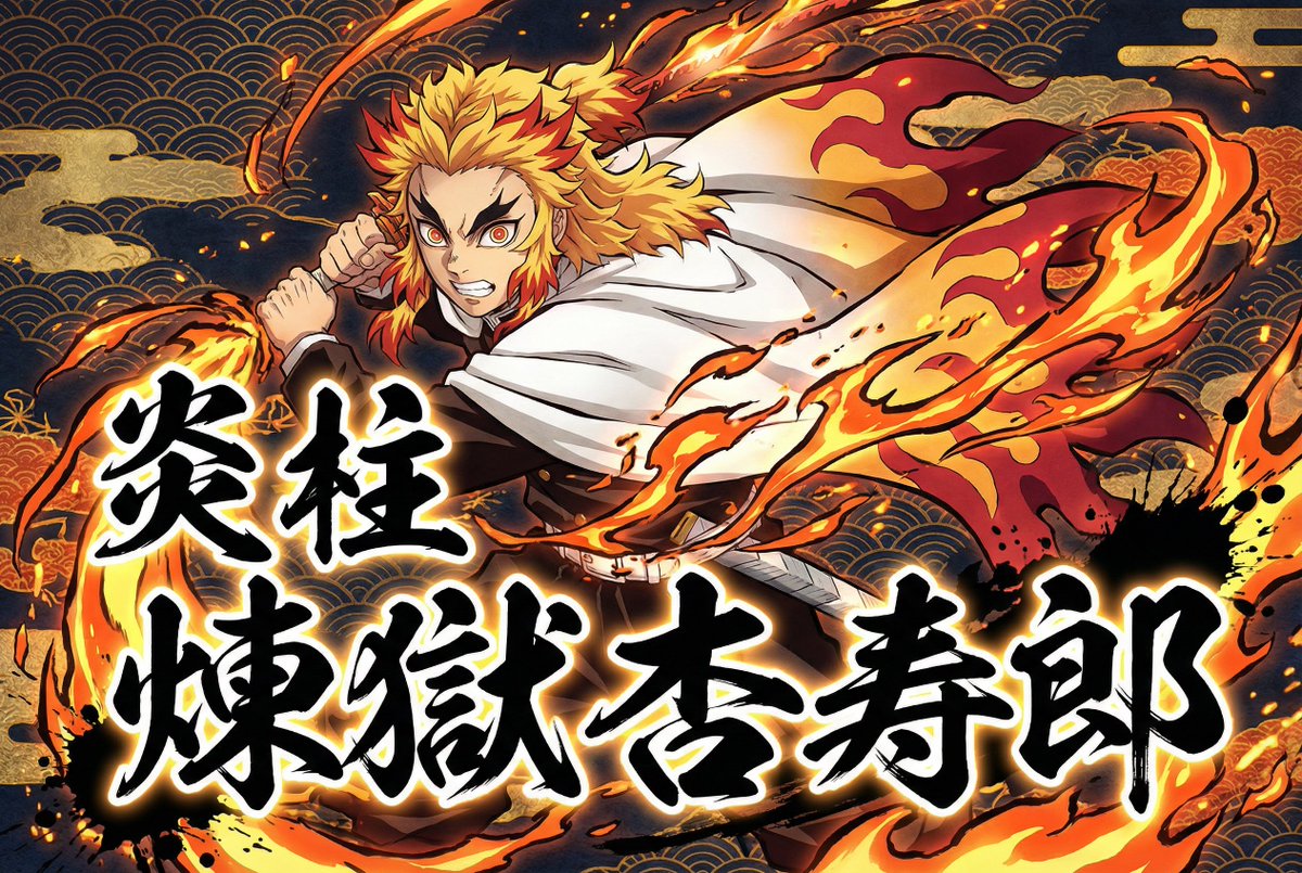 Kimetsu no Yaiba-style anime transformation with brush calligraphy