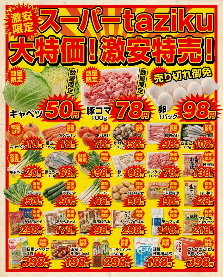 Supermarket sale flyer in Japanese