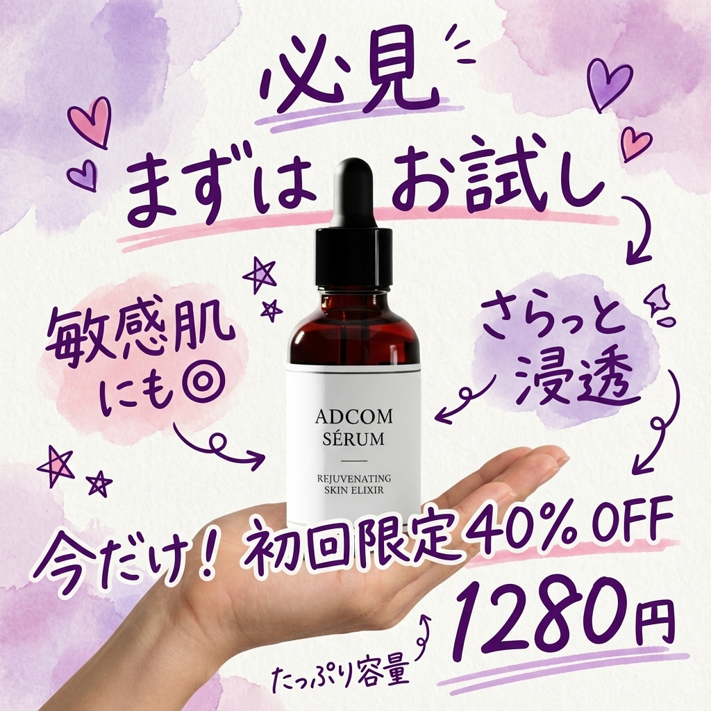 Instagram-style Japanese handwritten cosmetic ad