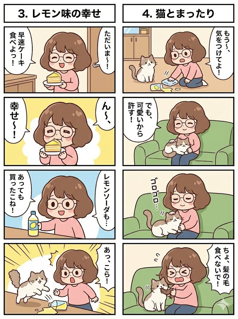 Connected series of four-panel manga strips 2