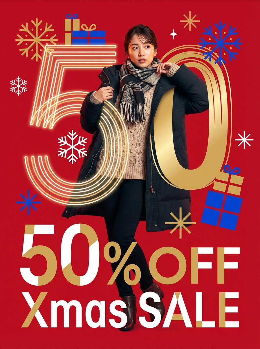Modern Christmas sale poster design (English)