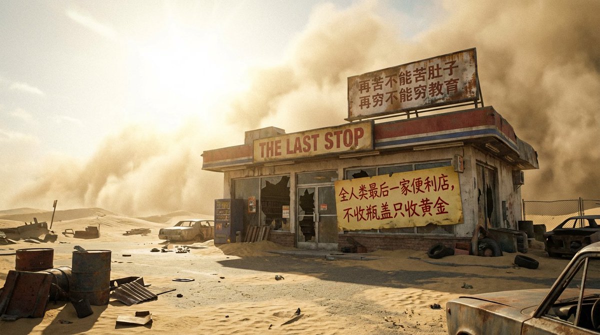 Post-apocalyptic last convenience store in the world