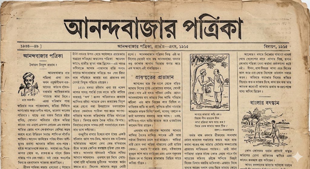 1915 Bengali newspaper page reconstruction