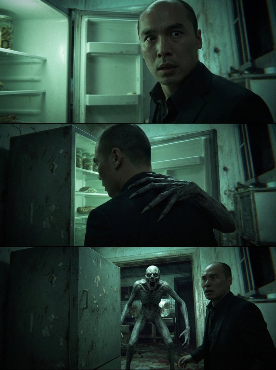 Cinematic horror sequence from base image 2