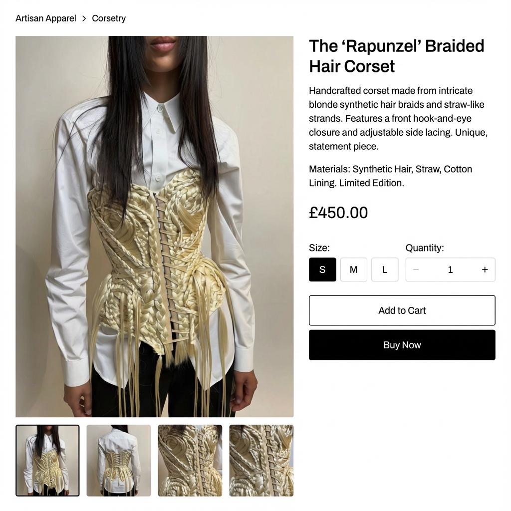 Corset online shop page layout 2