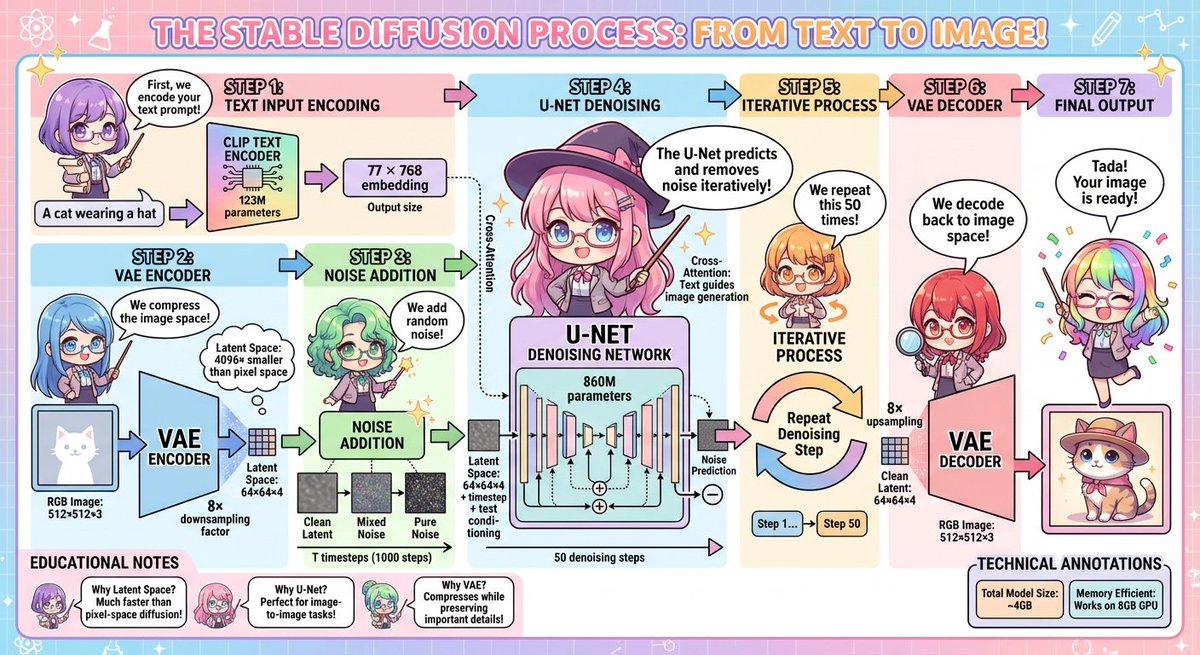 Stable Diffusion educational anime diagram