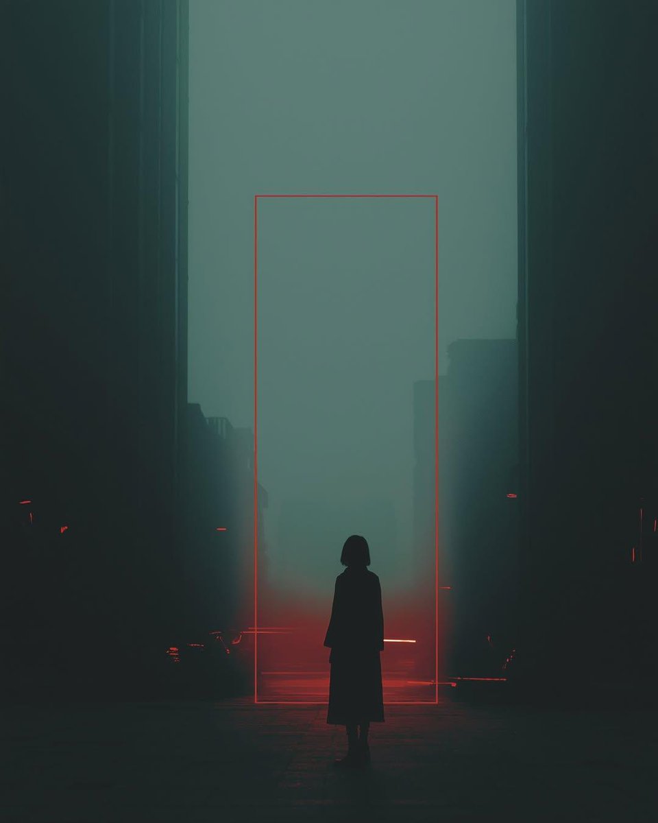Cyberpunk woman in neon frame 3