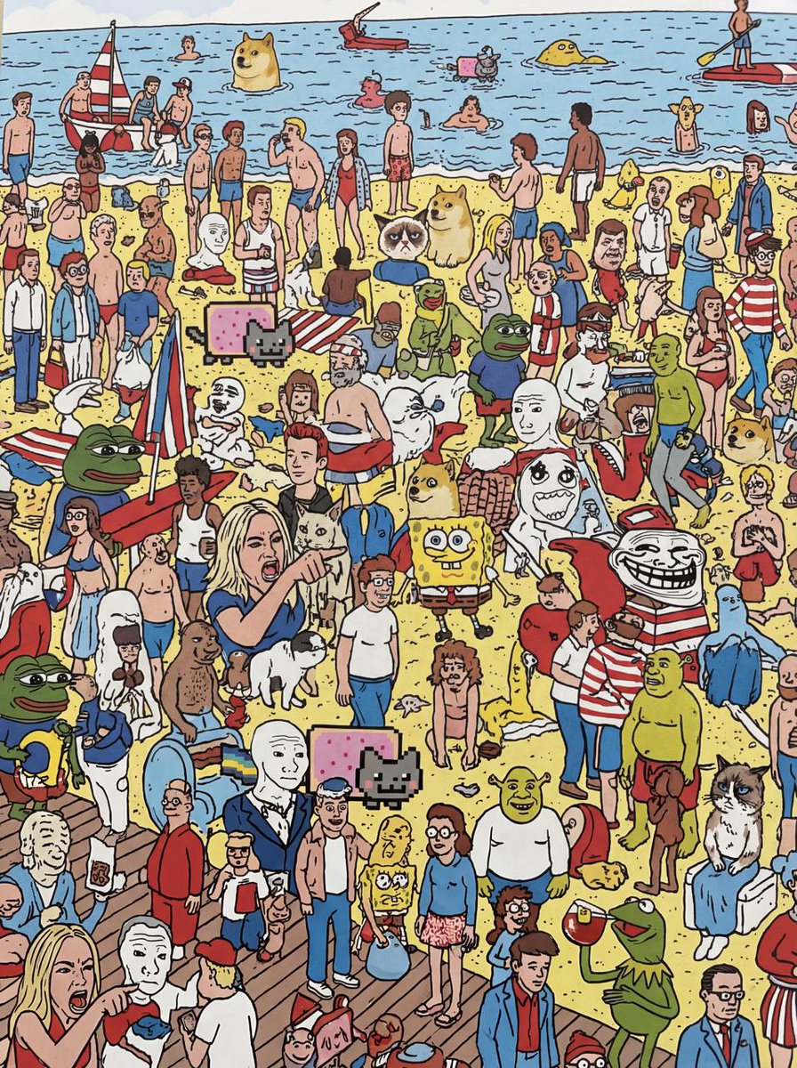 Every meme character in Where’s Wally style