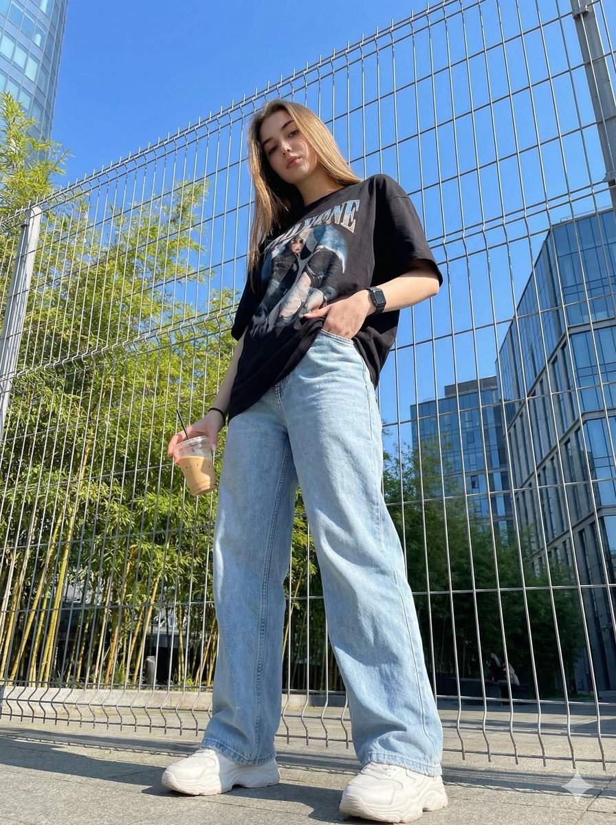 Structured JSON prompt for a stylish streetwear portrait of a young woman 2