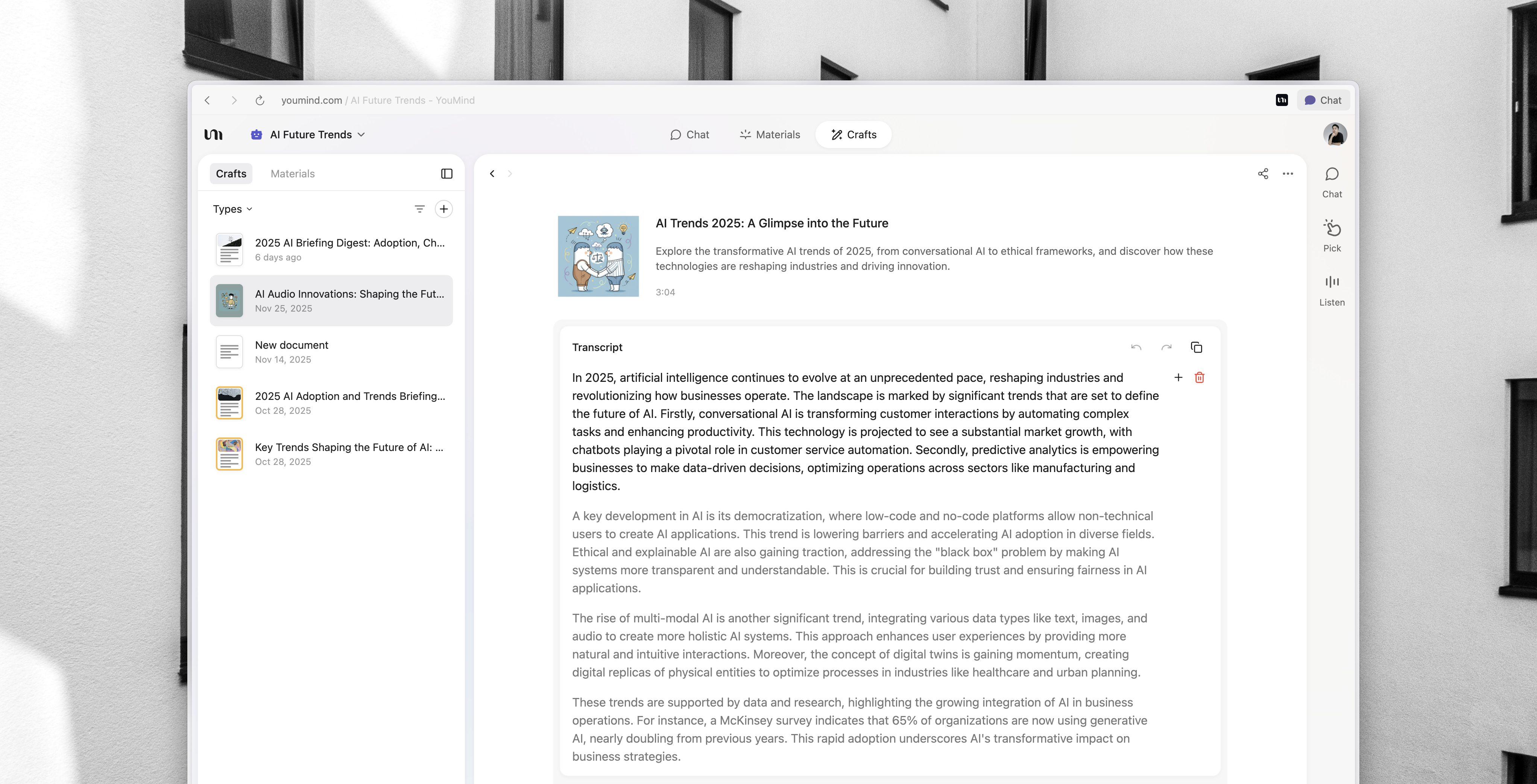 YouMind Update: Audio Pod Editing, Board Home Redesign & Document Translation