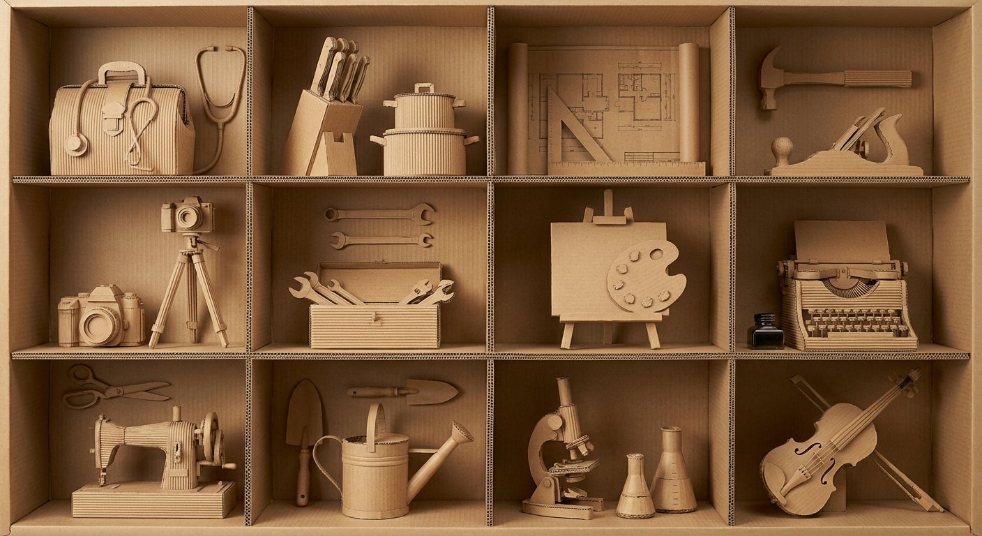 瓦楞纸艺术作品框格展示