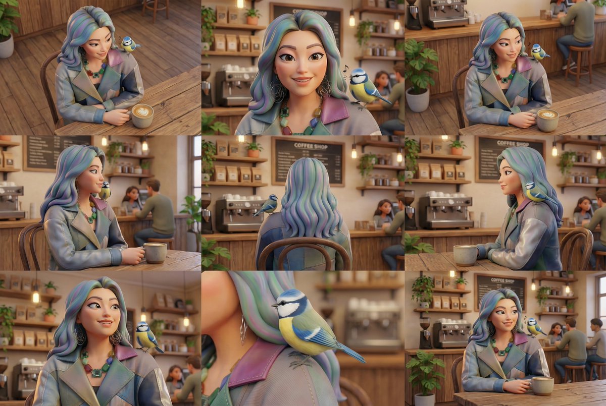 Generate Multiple Angles Grid from Single Image