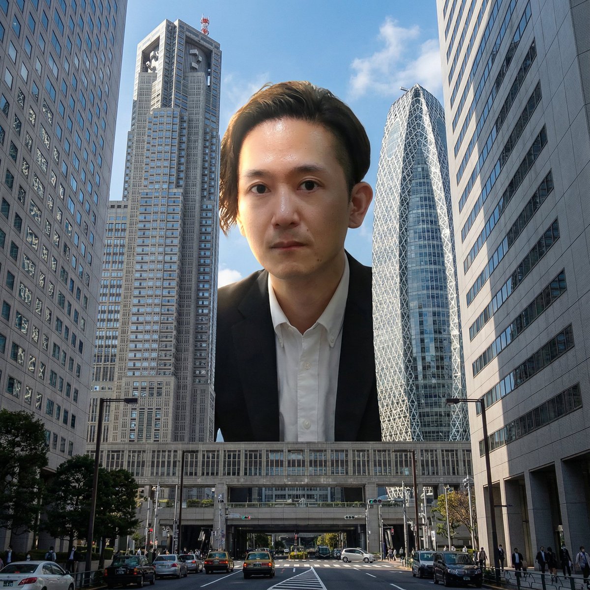 Giant Peering into Shinjuku Prompt