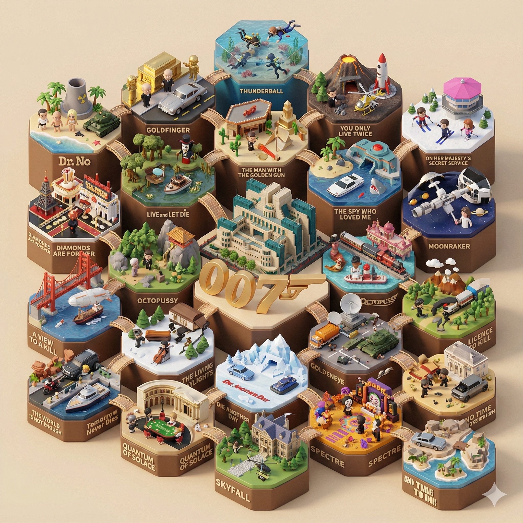 Create a 3D-styled cinematic scene