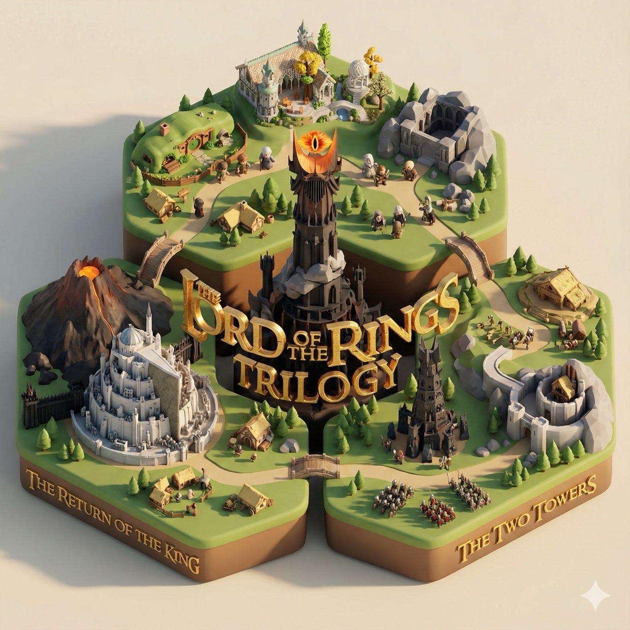 Create a 3D-styled cinematic scene 2