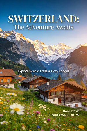 鼓舞人心的瑞士阿尔卑斯山旅行海报