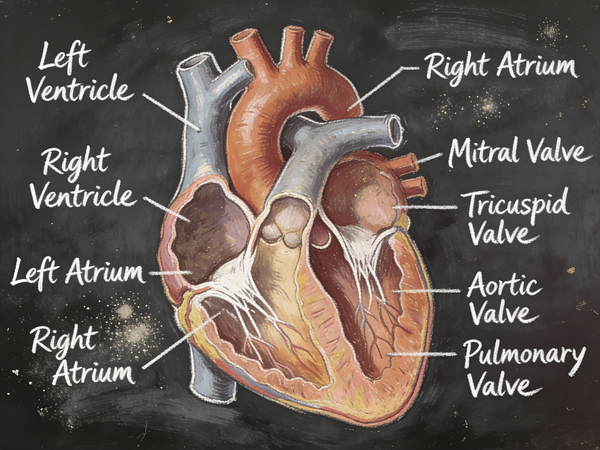 Vintage Chalkboard Heart Anatomy - Image 1