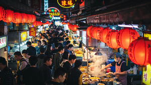 充满活力的台北夜市景象