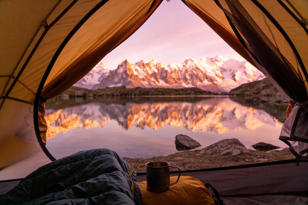 Tent View of Mountain Landscape - Image 1