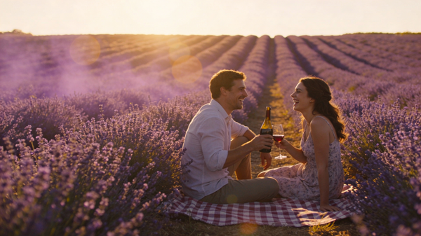 Romantic Picnic in Lavender Field - Image 1