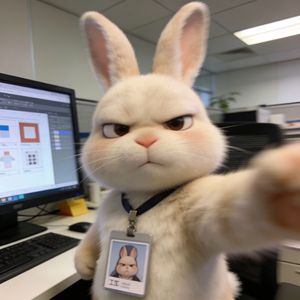 World-Weary Office Bunny Selfie