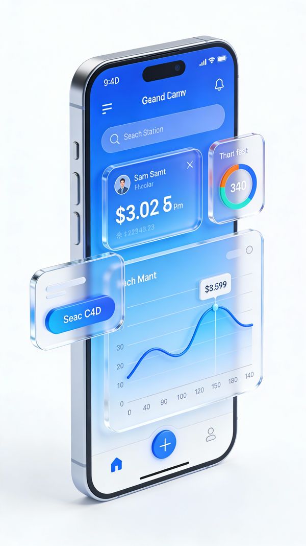 C4D-Style Finance App UI (Variant) - Image 1