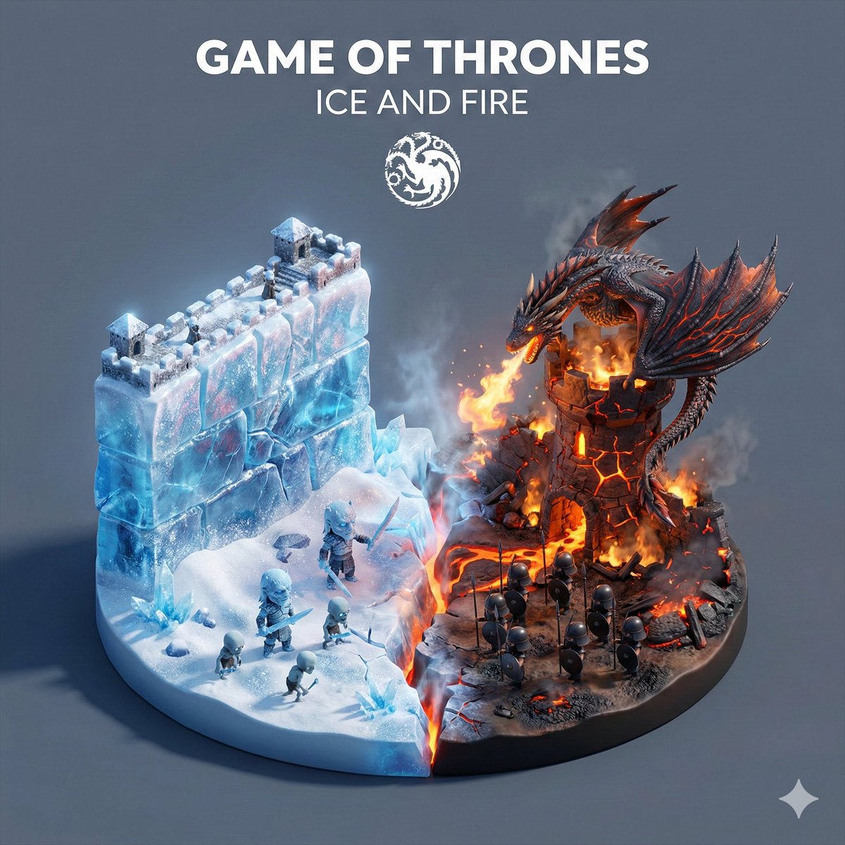 Game of Thrones Ice and Fire Isometric Diorama