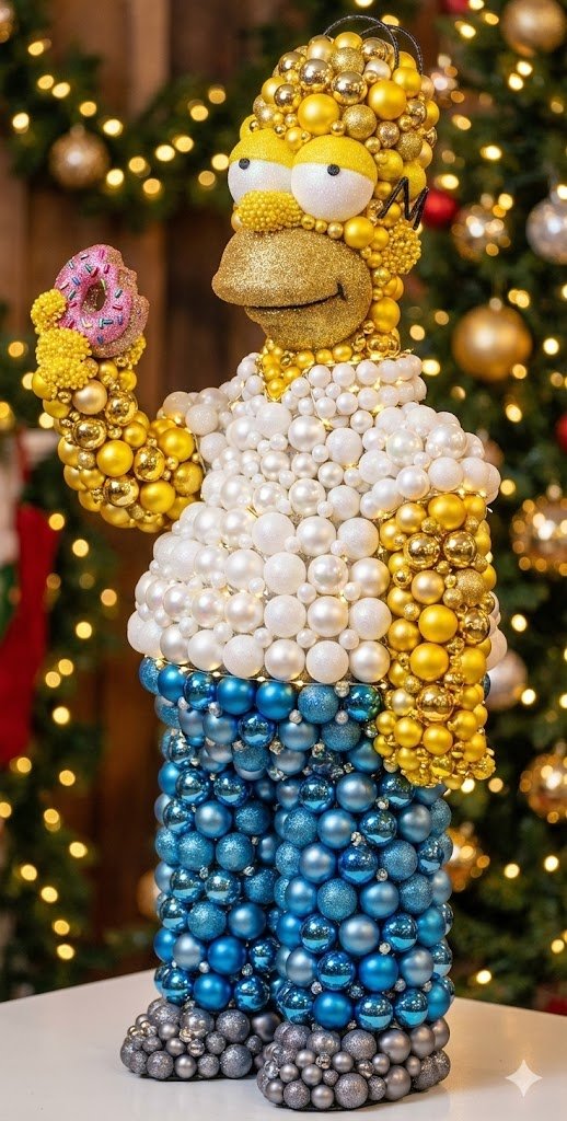 3D Pointillism Sculpture from Christmas Baubles