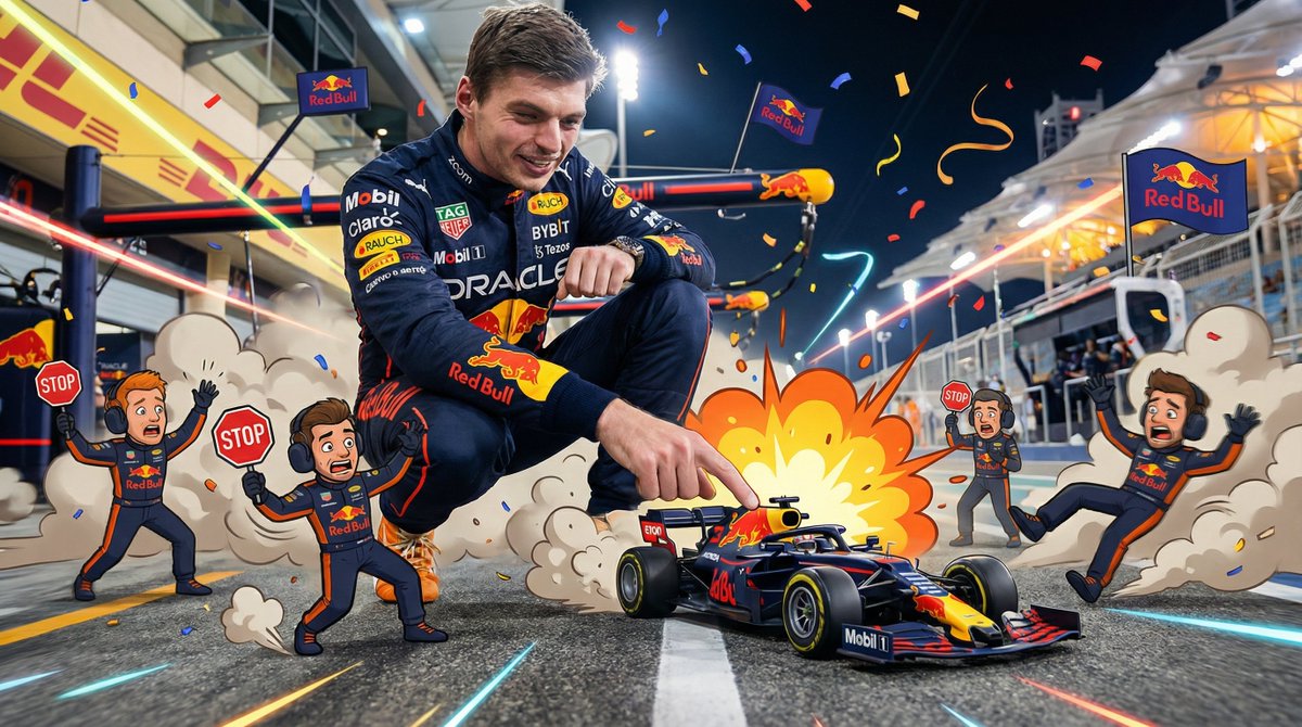 Comedic Giant Max Verstappen in Pit Lane 2