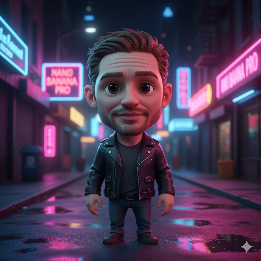 3D Neon Caricature of a Celebrity 3