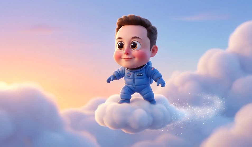 Pixar-Style Celebrity Caricature on Cloud 2