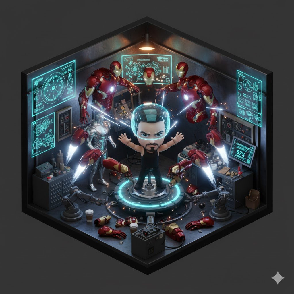 Isometric 3D Tony Stark Workshop Cube 2