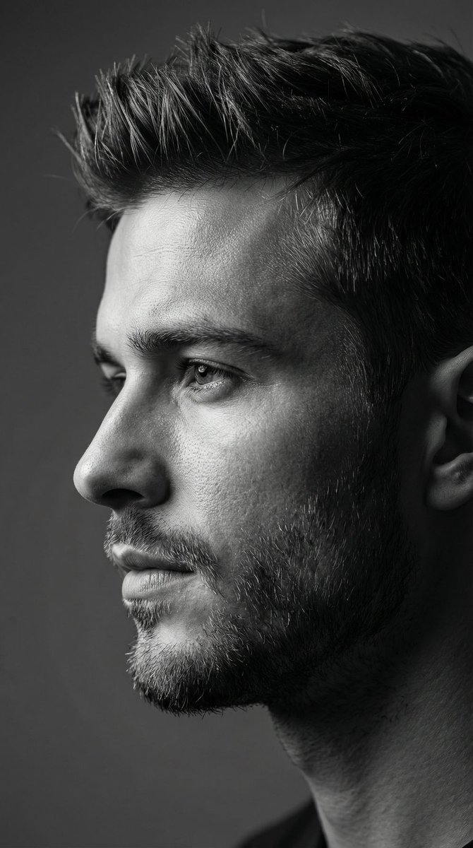 Dramatic Black and White Male Portrait
