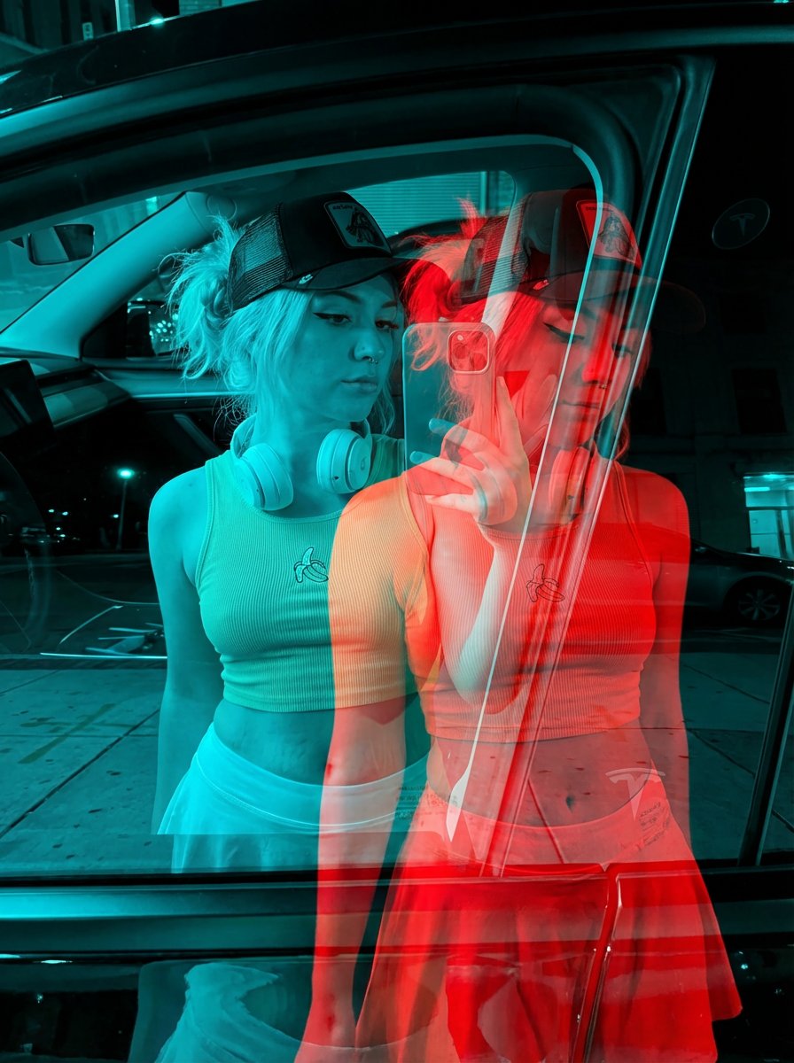 Red-Blue Double Exposure Effect 2