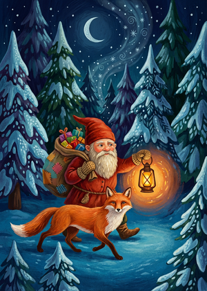 A whimsical and enchanting Christmas illustration in a beaut... - 1