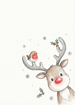 A whimsical and heartwarming Christmas card design, featurin... - 1