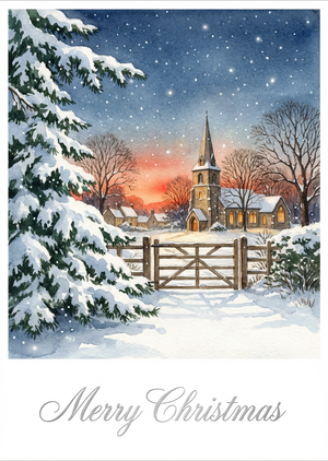 A beautiful, printable Christmas card design in a classic vi... - 1