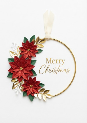 An exquisite and elegant printable Christmas card design, fr... - 1
