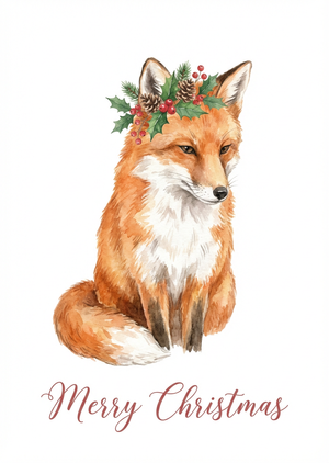 An exquisite, printable Christmas greeting card design, aspe... - 1