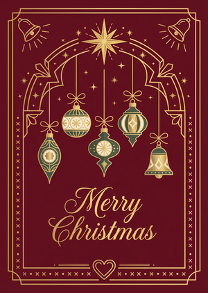 A beautifully detailed Christmas greeting card illustration ... - 1