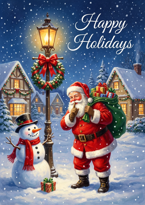 A beautiful, printable vintage Christmas card illustration i... - 1