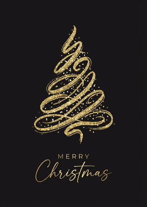 An exquisite, printable Christmas greeting card design, feat... - 1
