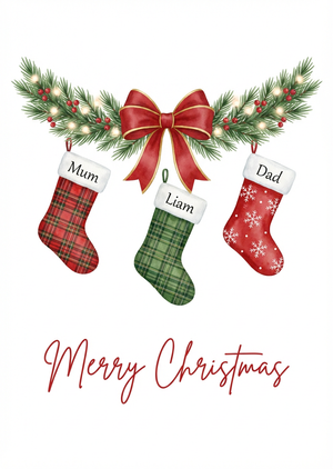 An exquisite, printable Christmas greeting card design in a ... - 1