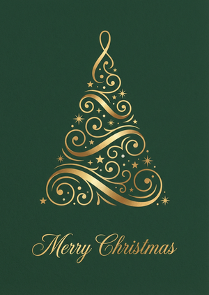 An exquisite, printable Christmas greeting card design, aspe... - 1