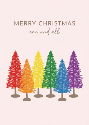 A high-quality, printable Christmas card design in a minimal... - 1