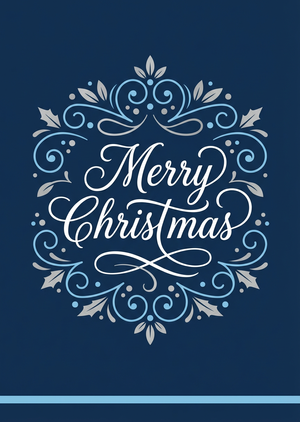 A beautiful, printable Christmas greeting card design, flat ... - 1